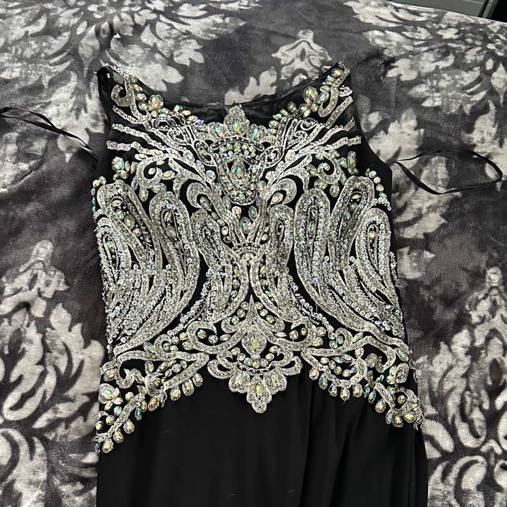 Nina Canacci Black Dress with Silver Embellishments
